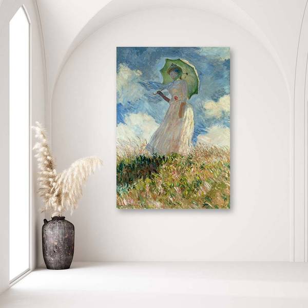 Wandbild frau mit regenschirm nach links 60 x 90 cm