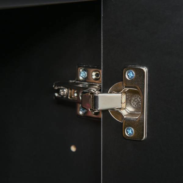 Buffet 838-075V90BK Noir - Bois manufacturé - 36 x 74 x 79 cm