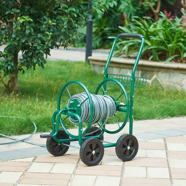 Schlauchwagen Pescaza Schwarz - Grün - Metall - 44 x 95 x 86 cm