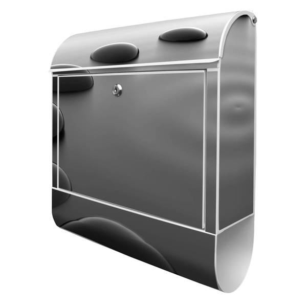 Briefkasten Stahl Schwarze Steine Weiß - Stahl - 38 x 46 x 13 cm