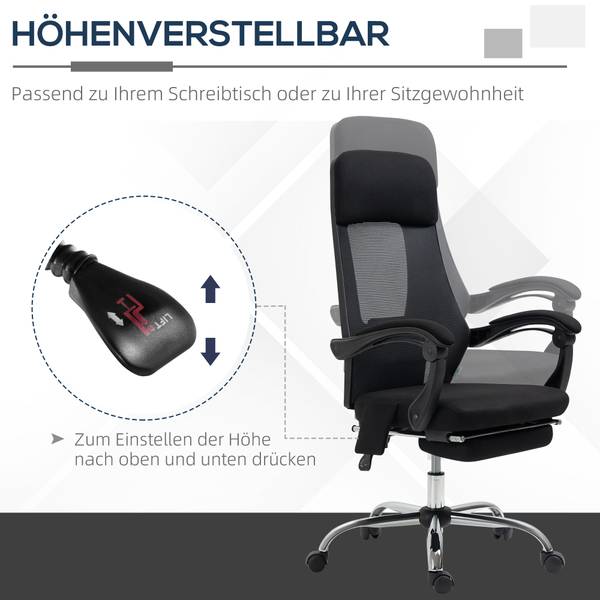 Bürostuhl 921-613V00BK Braun - Textil - 57 x 123 x 60 cm