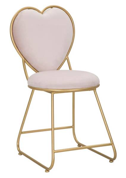 Stuhl Heart Pink - Metall - 37 x 80 x 47 cm