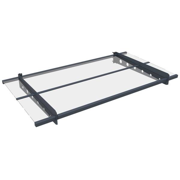 Vordach Manila Grau - Metall - 150 x 1 x 80 cm