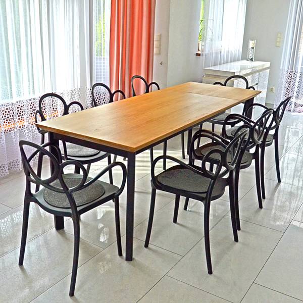 Ausziehbarer mit Eichenholzplatte ATTON Breite: 160 cm