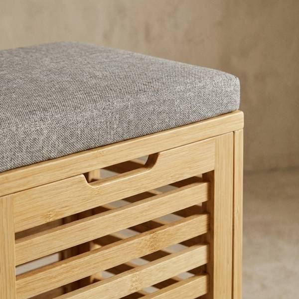 Wäschekorb DISA Beige - Bambus - 35 x 53 x 35 cm