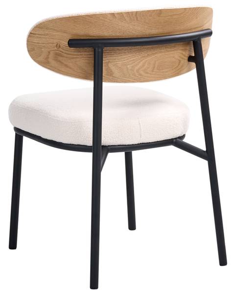 Chaise de salle à manger WINTON Noir - Marron - Blanc - Fibres naturelles - 61 x 78 x 54 cm