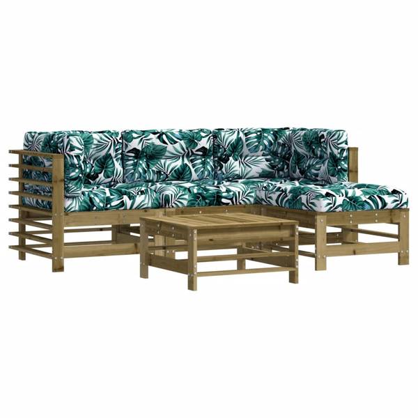 Salon de jardin 3029348 (lot de 5) Marron - Vert