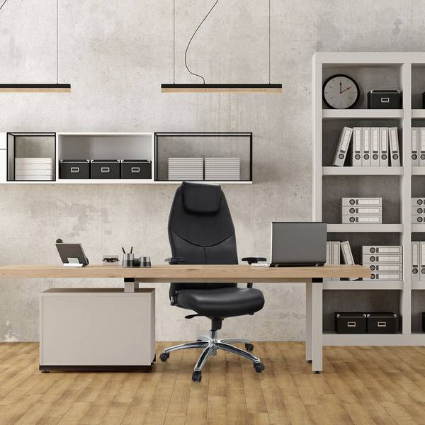 Chefsessel FERRARA Schwarz - Flachgewebe - 70 x 134 x 70 cm