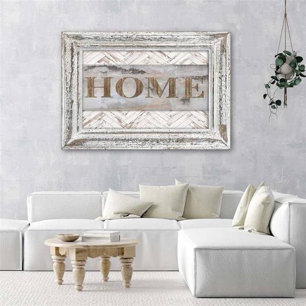 Wandbild schriftzug „home” 90 x 60 cm