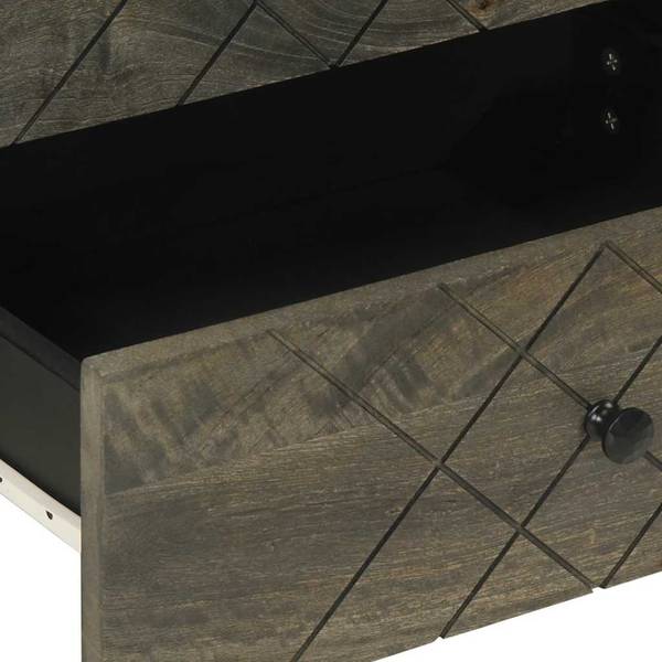 Nachttisch X4752 Schwarz - Massivholz - 33 x 62 x 50 cm