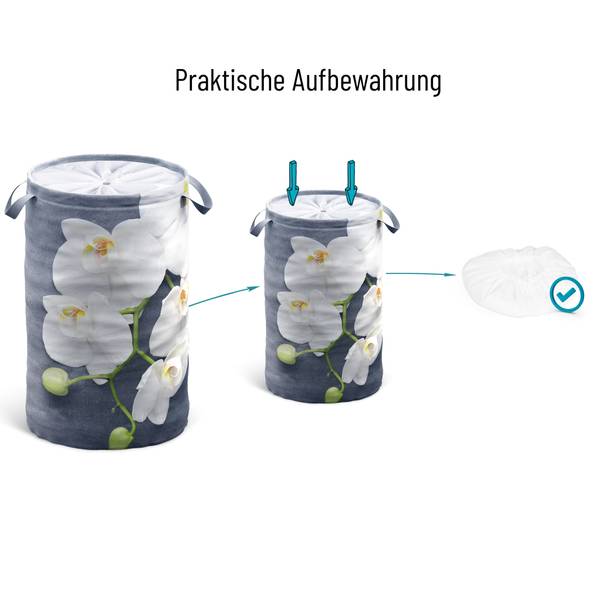 Panier à linge Pretty Gris - Matière plastique - 37 x 55 x 55 cm