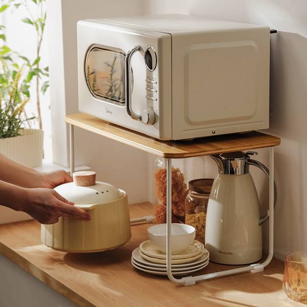 Küchenregal Y-001-57 Braun - Bambus - Metall - 31 x 31 x 57 cm