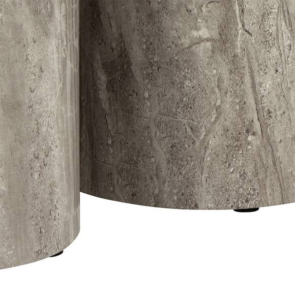Dobbelstenen salontafel grijs - deels massief hout - 34 x 70 x 34 cm