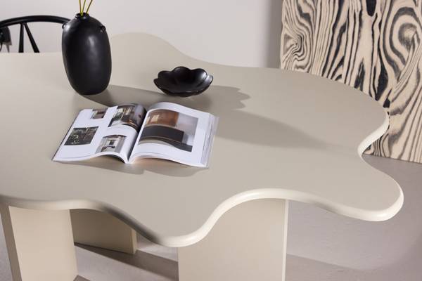 Esstisch Flower Beige - Holzwerkstoff - 190 x 76 x 123 cm