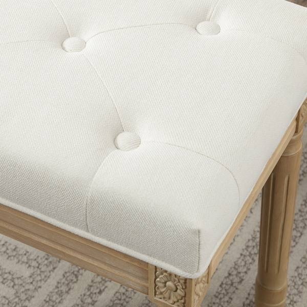 Sitzhocker 838-601V00BG Beige - Leinen - Polyester - 32 x 47 x 42 cm