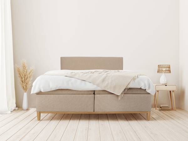 Boxspringbett Motala Beige - Eiche Dekor - Breite: 160 cm