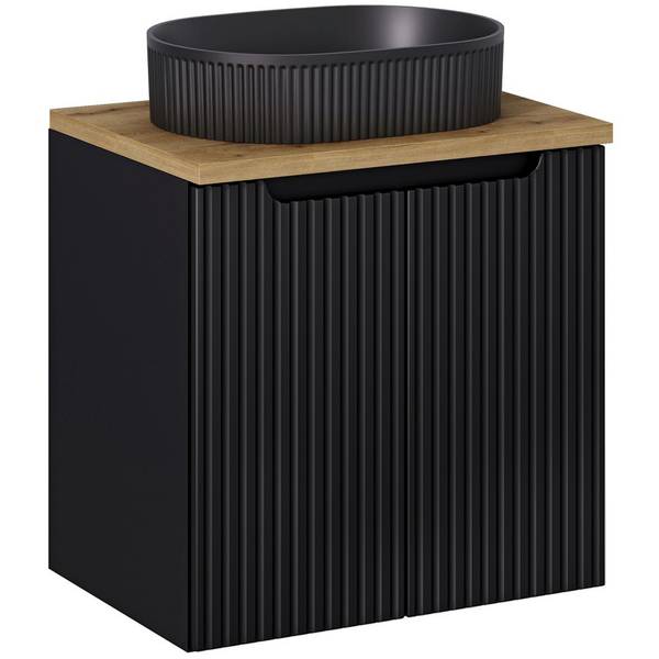 Waschbeckenschrank NEWPORT-56-91 Schwarz - Holzwerkstoff - 60 x 60 x 40 cm