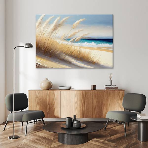 Wandbild Strand Meeresdünen 100 x 70 cm