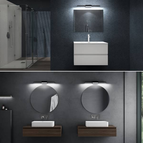 Wandleuchte Leuchtschein Schwarz - Flammenanzahl: 70