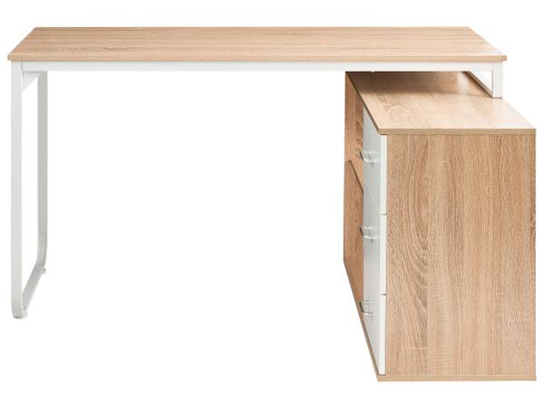 Bureau SOGNE bruin - wit - plaatmateriaal op houtbasis - 140 x 75 x 100 cm