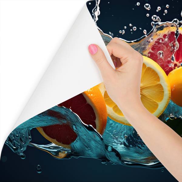 Vlies-Fotobehang CITRUS Fruit Water 3D 360 x 240 x 240 cm