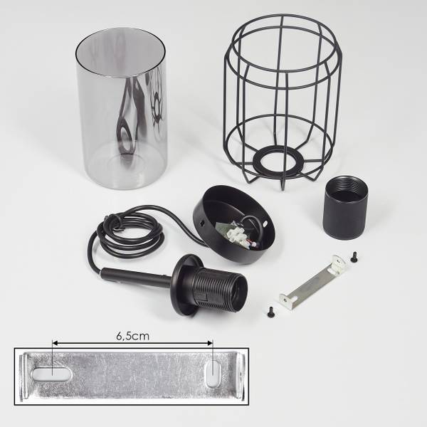 Deckenleuchte Fortullino Schwarz - Grau - Metall - 16 x 28 x 16 cm