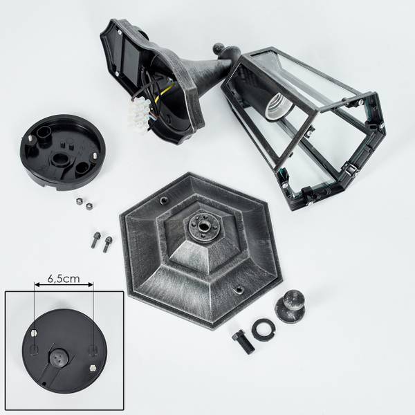 Außenwandleuchte Rivale Schwarz - Grau - Silber - Durchsichtig - 15 x 32 x 19 cm