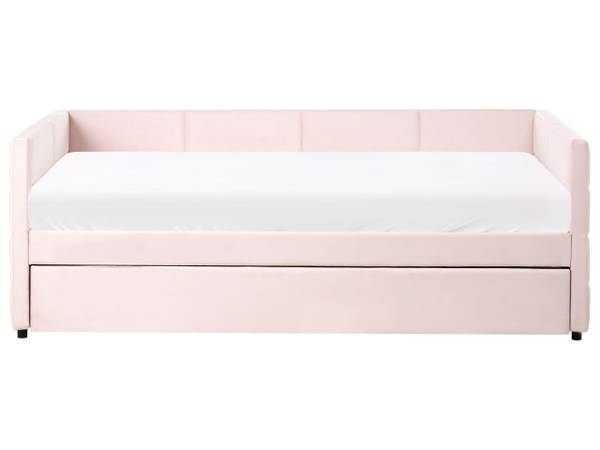 Einzelbett CHAVONNE Pink - Textil - 99 x 76 x 218 cm