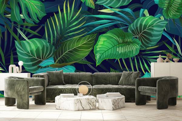 Fotobehang Tropische BLADEREN Natuur 3D 300 x 210 x 210 cm