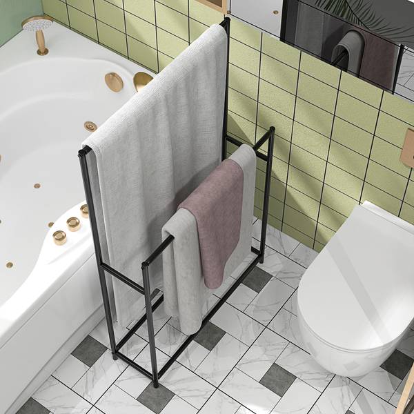 Handtuchhalter BB4871 Schwarz - Metall - 20 x 110 x 66 cm
