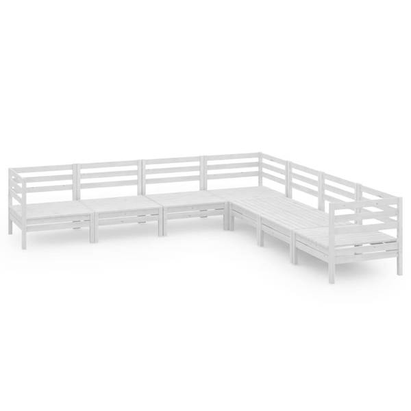 Salon de jardin  3010568 (lot de 7) Blanc - Pin - 64 x 63 x 64 cm