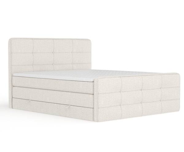 Boxspringbed Semplice beige - Ligoppervlak breedte: 160 cm