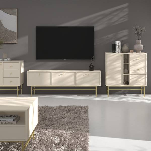 Ladekast FLOREN VI grijs - plaatmateriaal op houtbasis - 100 x 108 x 41 cm