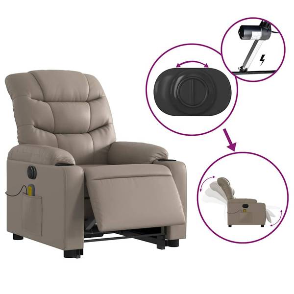 Fauteuil inclinable de massage 3032753-4 Marron - Marron café