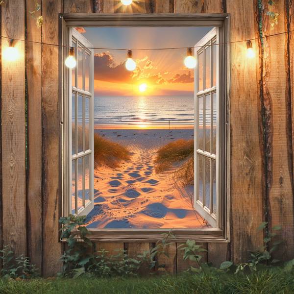 GARTENPOSTER Abendstrand 120 x 160 cm