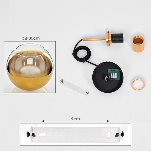 Deckenleuchte Cesaro Gold - Metall - 34 x 38 x 50 cm