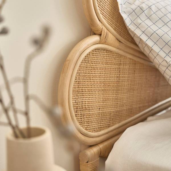 Kopfteil ROMY Beige - Rattan - 180 x 147 x 6 cm