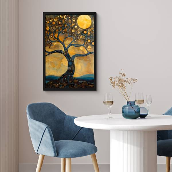 POSTER MIT RAHMEN Baum 40 x 60 cm - Durchmesser: 64 cm