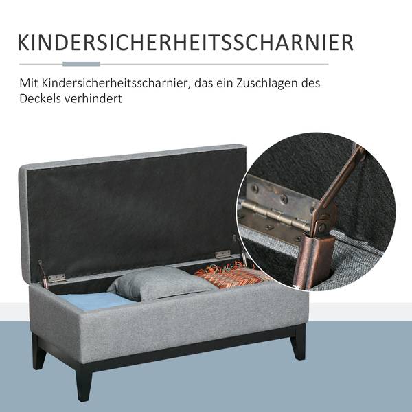Sitzbank 833-350GY Holzwerkstoff - 50 x 44 x 107 cm
