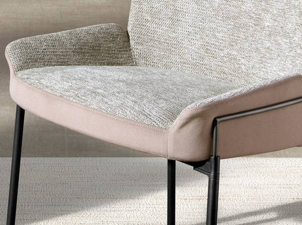 Stuhl 4171 Grau - Mischgewebe - Webstoff - Samt - Stahl - 58 x 76 x 54 cm