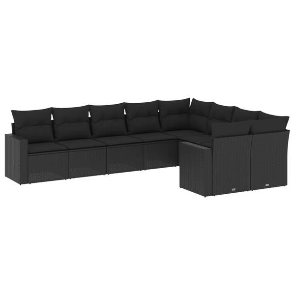 Garten-Lounge-Set 3034340-1 9-teilig Schwarz