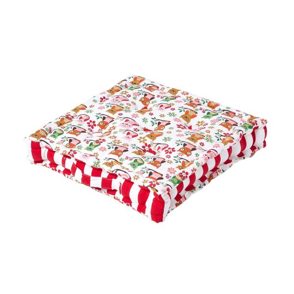 Sitzkissen Eule Rot - Baumwollstoff - 50 x 10 x 50 cm