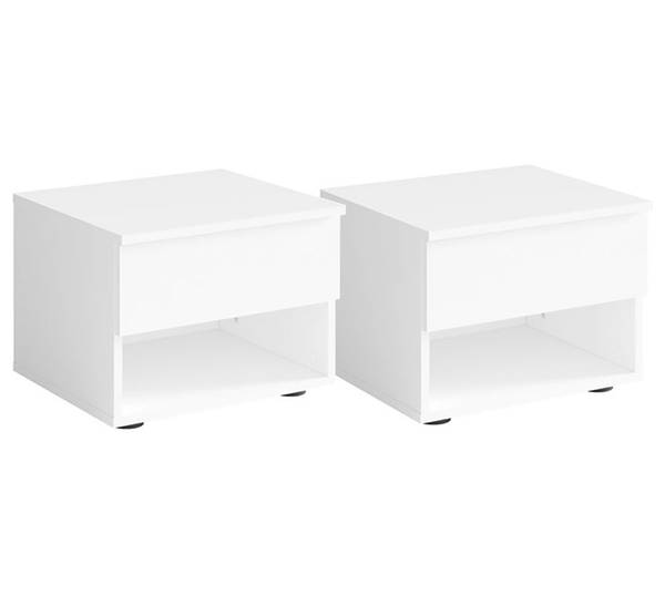 Schlafzimmer-Set FINO 4-teilig Weiß - Ohne Lattenrost - Liegefläche Breite: 160 cm