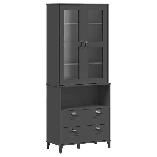 Highboard DE1130 Grau - Massivholz - 80 x 200 x 40 cm