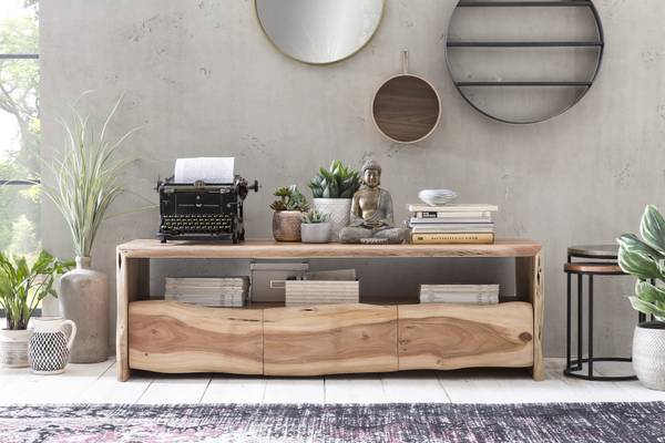ALBERA Lowboard Braun - Akazie - 146 x 46 x 50 cm
