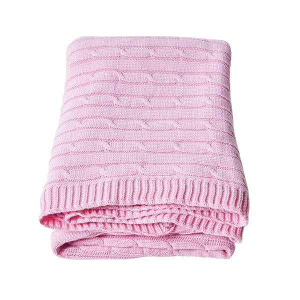 Couverture CABLETHROW Rose clair - 130 x 170 cm