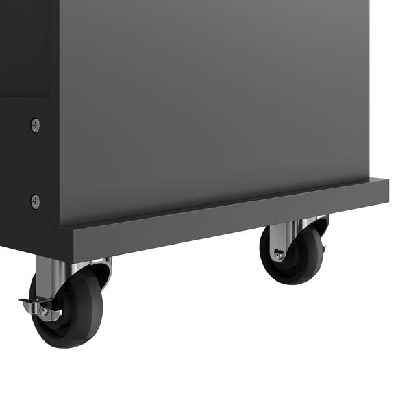 Kücheninsel Hestia Ⅵ Schwarz - Braun - Holzwerkstoff - Metall - 46 x 96 x 129 cm