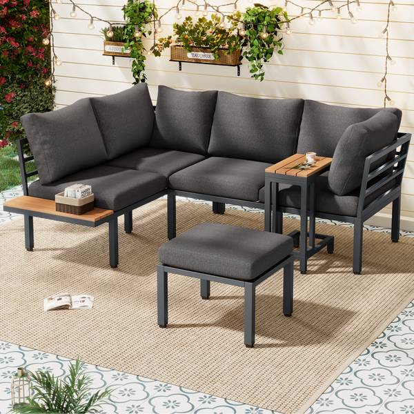Gartenmöbel-Set MorandiEve Grau - Polyester - 144 x 66 x 190 cm