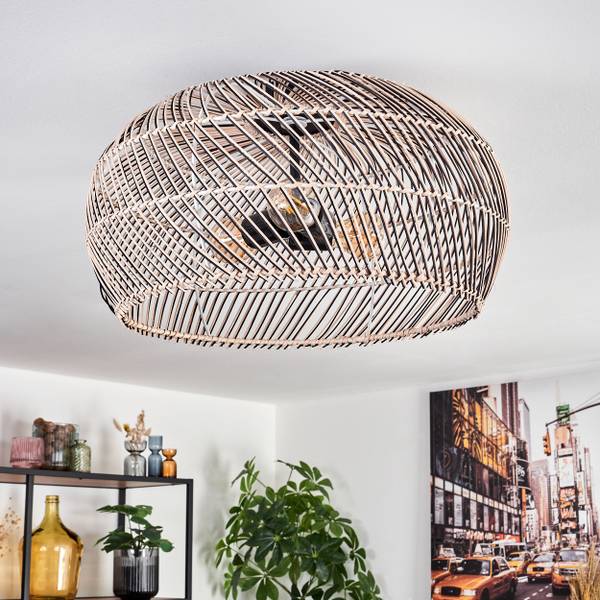 Deckenleuchte Chadid Beige - Schwarz - 19 x 51 x 51 cm