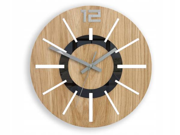 Wanduhr NORDIC Braun - Holzwerkstoff - 33 x 33 x 4 cm